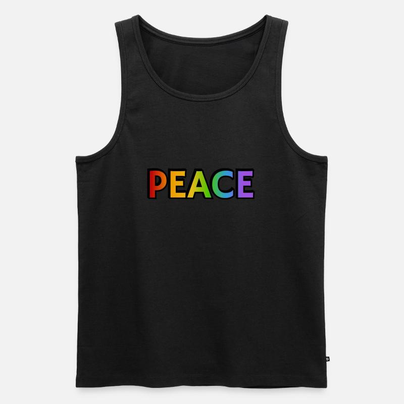 Friedens-Regenbogen - Männer Premium Bio Tank Top - Schwarz