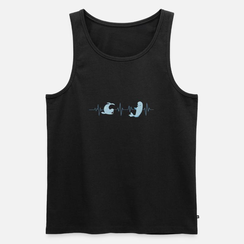 Beluga Heartbeat - Geschenkidee - Männer Premium Bio Tank Top - Schwarz