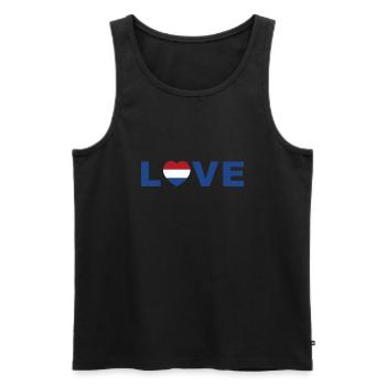 Amour Pays-Bas Cœur - Débardeur bio Premium Homme - noir - Devant - AI Model Male 178 light (178cm)
