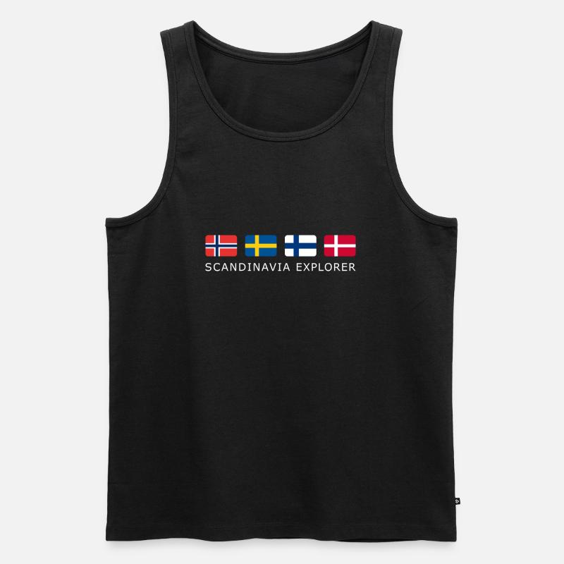 SCANDINAVIA EXPLORER white-lettered - Débardeur bio Premium Homme - noir