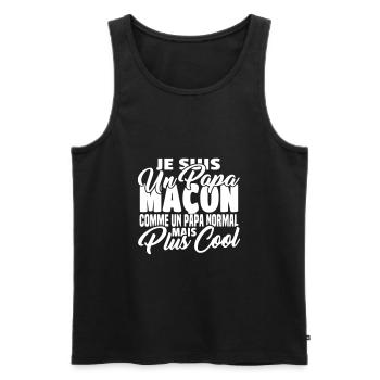 Papa maçon mais plus cool - Débardeur bio Premium Homme - noir - Devant - Michal (187cm)