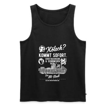 Düsseldorf Die Alt-Stadt Kölsch T-Shirt - Männer Premium Bio Tank Top - Schwarz - Vorne - Michal (187cm)