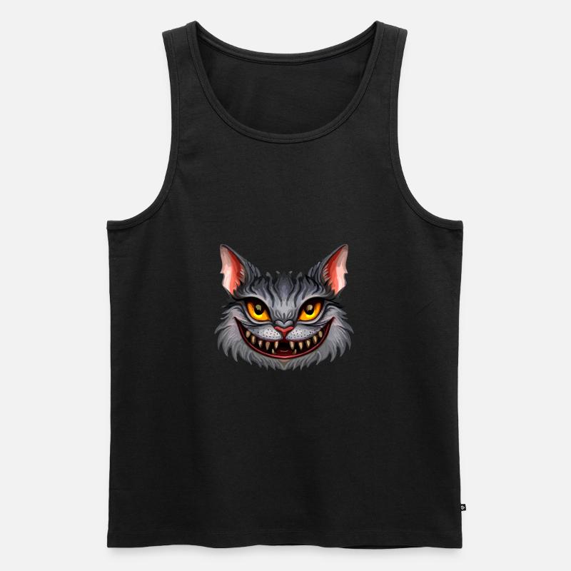 Grusselige Katze - Männer Premium Bio Tank Top - Schwarz