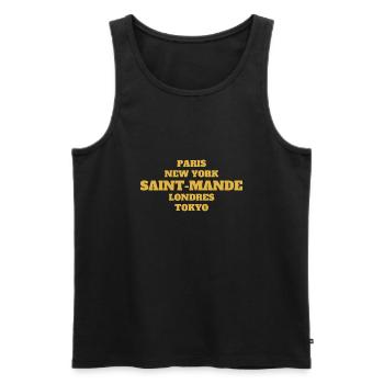 Saint Mande Style - Unique streets, unique style. - Débardeur bio Premium Homme - noir - Devant - Michal (187cm)