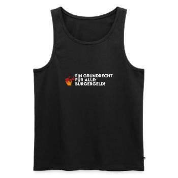 Bürgergeld - Grundrecht - Männer Premium Bio Tank Top - Schwarz - Vorne - AI Model Male 178 light (178cm)