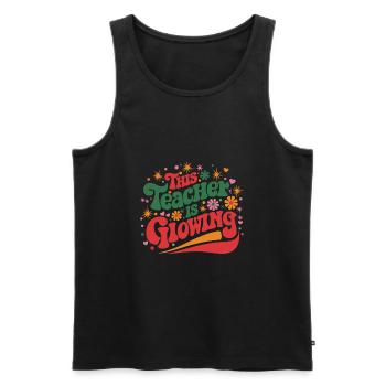 This Teacher Is Glowing - Männer Premium Bio Tank Top - Schwarz - Vorne - Michal (187cm)