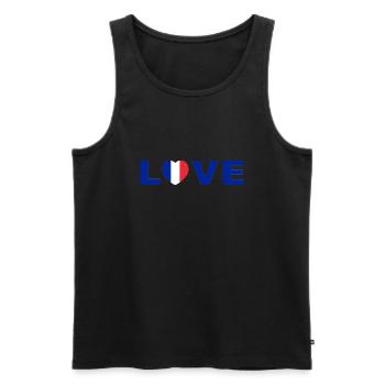 Love France Heart Design - Débardeur bio Premium Homme - noir - Devant - AI Model Male 178 light (178cm)