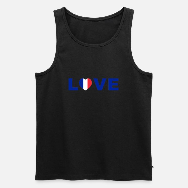 Liebe Frankreich Herz Design - Männer Premium Bio Tank Top - Schwarz