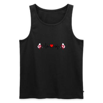 Cardio fréquence cardiaque pour le Groenland - Débardeur bio Premium Homme - noir - Devant - Michal (187cm)