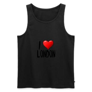 I Love London - Männer Premium Bio Tank Top - Schwarz - Vorne - Michal (187cm)