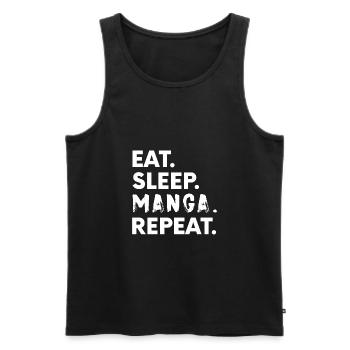 Eat Sleep Manga Repeat Hentai Anime Japan Gift - Men's Premium Organic Tank Top - black - Front - AI Model Male 178 light (178cm)