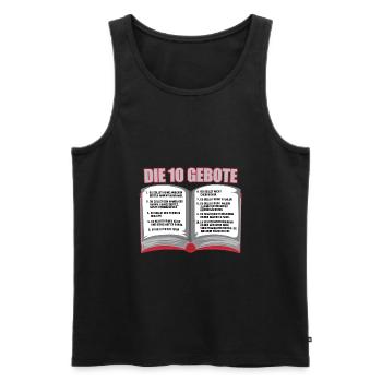 Die 10 Gebote der Bibel christlich und göttlich - Männer Premium Bio Tank Top - Schwarz - Vorne - Michal (187cm)