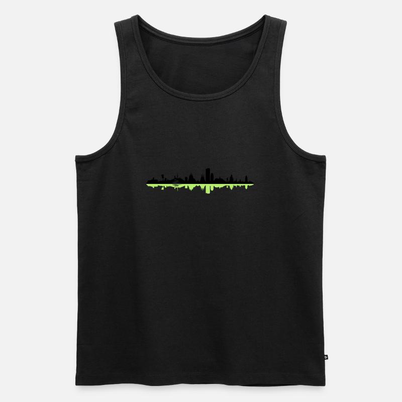 Skyline - Thüringen - Männer Premium Bio Tank Top - Schwarz