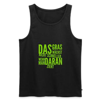 Geduld ist eine Tugend - Männer Premium Bio Tank Top - Schwarz - Vorne - AI Model Male 178 light (178cm)