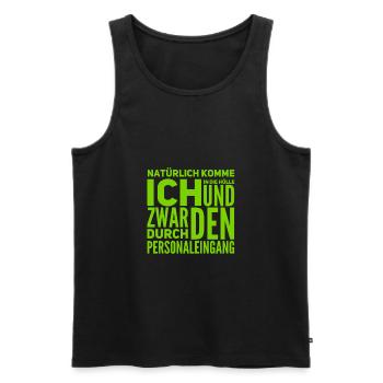 ich komme in die Hölle - Männer Premium Bio Tank Top - Schwarz - Vorne - Michal (187cm)