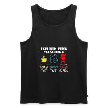 Ich bin eine Maschine Chemikant ist mein Job - Männer Premium Bio Tank Top - Schwarz - Vorne - AI Model Male 178 light (178cm)
