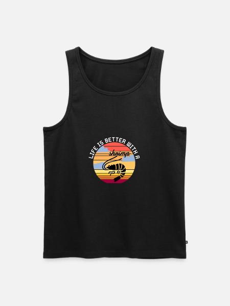 Rejer - livet er bedre med en reje - Herre Premium økologisk tanktop - sort