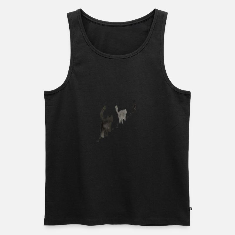 schwarze Katzen - Männer Premium Bio Tank Top - Schwarz