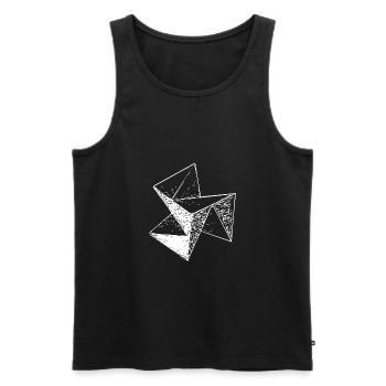 3d Vintage Dreieck Würfel Struktur - Männer Premium Bio Tank Top - Schwarz - Vorne - AI Model Male 178 light (178cm)