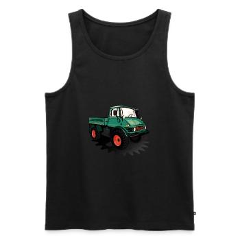Unimog - Oldtimer - Offroad - Universal Motorgerät - Männer Premium Bio Tank Top - Schwarz - Vorne - AI Model Male 178 light (178cm)