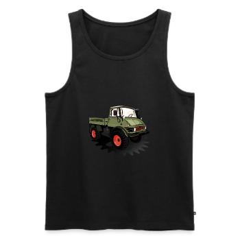 Unimog - Oldtimer - Offroad - Universal Motorgerät - Männer Premium Bio Tank Top - Schwarz - Vorne - AI Model Male 178 light (178cm)