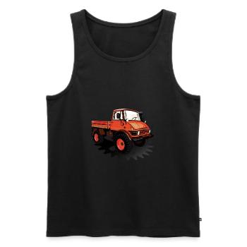 Unimog - Oldtimer - Offroad - Universal Motorgerät - Männer Premium Bio Tank Top - Schwarz - Vorne - AI Model Male 178 light (178cm)