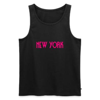 New York - Débardeur bio Premium Homme - noir - Devant - AI Model Male 178 light (178cm)