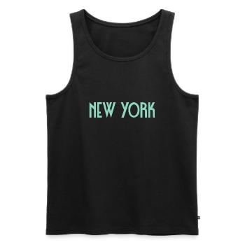 New York - Débardeur bio Premium Homme - noir - Devant - AI Model Male 178 light (178cm)