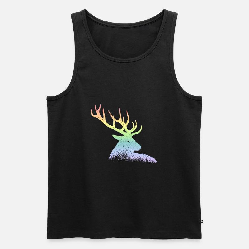 Hirsch - Männer Premium Bio Tank Top - Schwarz