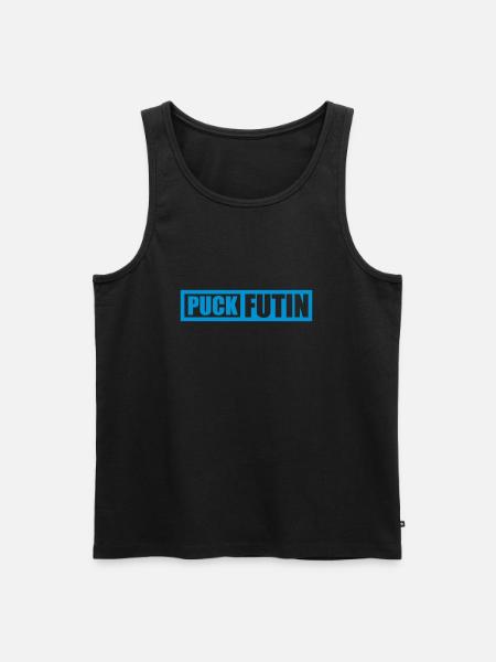 puck futin logo design - Men's Premium Organic Tank Top - black