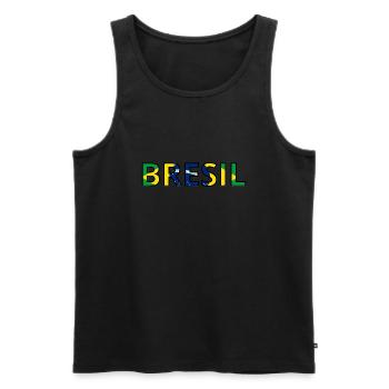 Drapeau Brésil - Débardeur bio Premium Homme - noir - Devant - Michal (187cm)