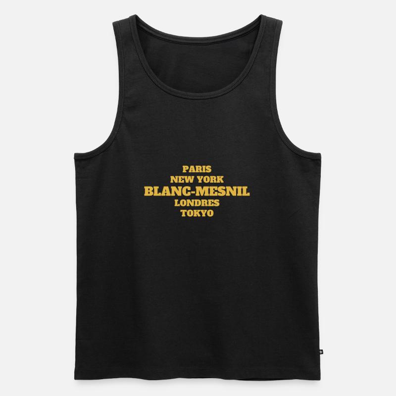 Blanc Mesnil - Unique streets, unique style. - Débardeur bio Premium Homme - noir