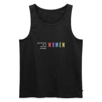 Frauentag - Männer Premium Bio Tank Top - Schwarz - Vorne - AI Model Male 178 light (178cm)