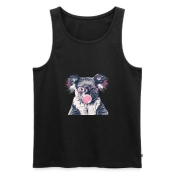 Koala mit Sonnenbrille Bubblegum für einen - Männer Premium Bio Tank Top - Schwarz - Vorne - AI Model Male 178 light (178cm)