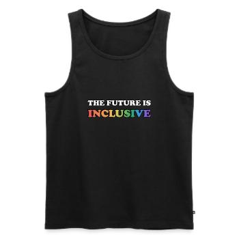 Die Zukunft ist inklusiv LGBT Pride Regenbogen - Männer Premium Bio Tank Top - Schwarz - Vorne - AI Model Male 178 light (178cm)
