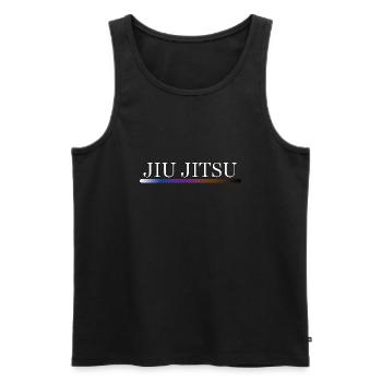 Jiu-Jitsu Sign/ Belt Colours - Männer Premium Bio Tank Top - Schwarz - Vorne - AI Model Male 178 light (178cm)
