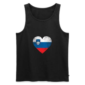 Cadeau Slovénie drapeau slovène - Débardeur bio Premium Homme - noir - Devant - AI Model Male 178 light (178cm)