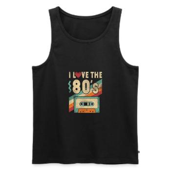 80s Shirt I Love The 80s - Clothes Women and Men - Men's Premium Organic Tank Top - black - Front - Michal (187cm)