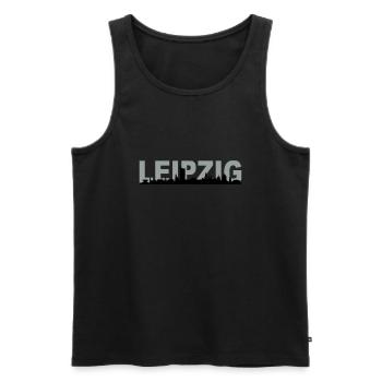 Skyline Leipzig Name - Männer Premium Bio Tank Top - Schwarz - Vorne - Michal (187cm)