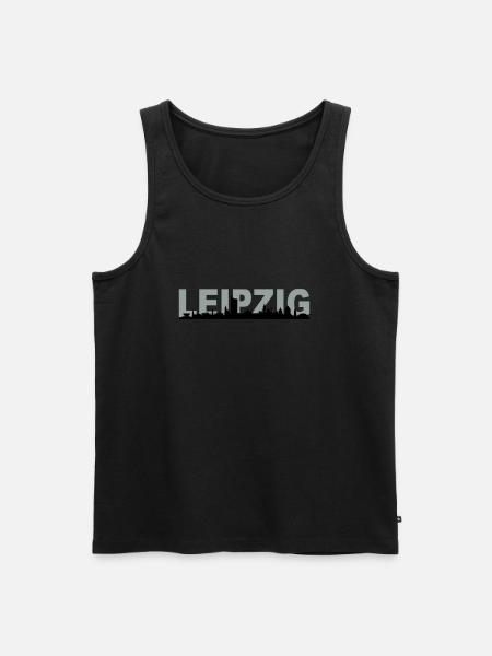 Skyline Leipzig Name - Männer Premium Bio Tank Top - Schwarz