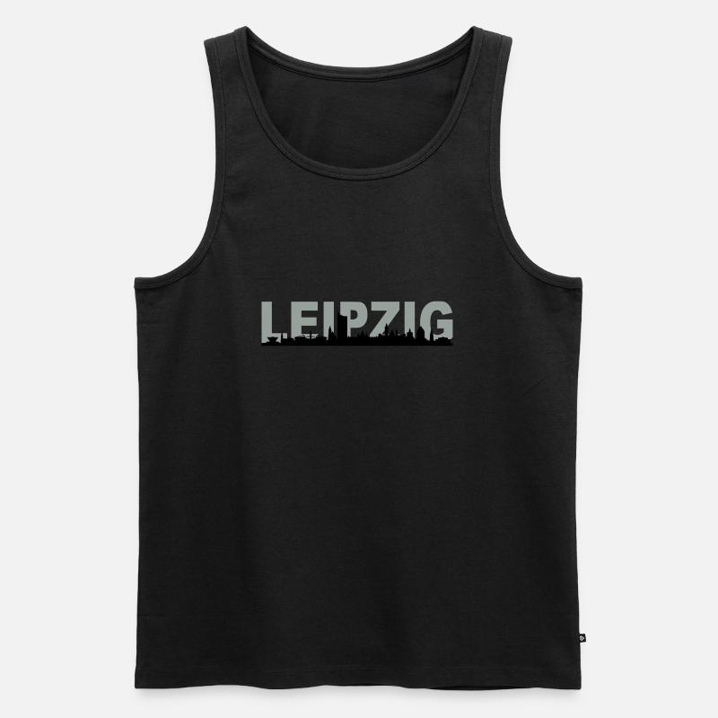 Skyline Leipzig Name - Männer Premium Bio Tank Top - Schwarz
