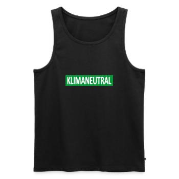 Klimaneutral-Klima-Statement - Männer Premium Bio Tank Top - Schwarz - Vorne - Michal (187cm)