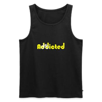 cycliste champion addicted accro jaune - Débardeur bio Premium Homme - noir - Devant - Michal (187cm)