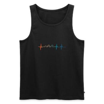 Battement de cœur vague - Débardeur bio Premium Homme - noir - Devant - AI Model Male 178 light (178cm)
