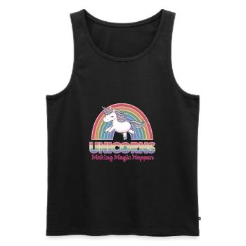 Kinder Einhorn Regenbogen Magisches Einhorn für - Männer Premium Bio Tank Top - Schwarz - Vorne - Michal (187cm)