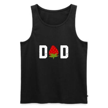 Strawberry Dad Fruit Lover Fruitarian Father’s Day - Débardeur bio Premium Homme - noir - Devant - AI Model Male 178 light (178cm)