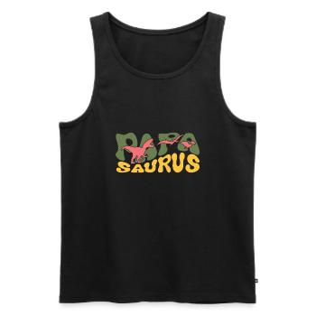 Papasaurus Dinosaure Papa Saurus Cadeau de fête des pères - Débardeur bio Premium Homme - noir - Devant - Michal (187cm)