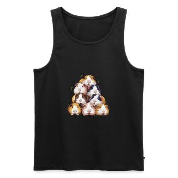 Triumphant Guinea Pig Tower with Carrot - Männer Premium Bio Tank Top - Schwarz - Vorne - Michal (187cm)