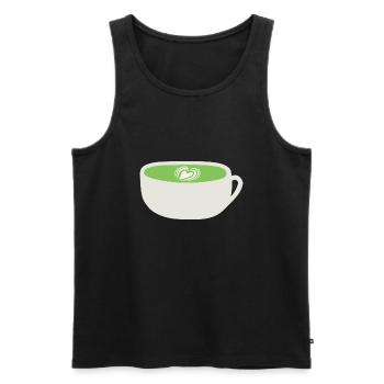 Tasse Matcha Latte - Männer Premium Bio Tank Top - Schwarz - Vorne - AI Model Male 178 light (178cm)