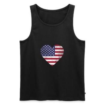 Cadeau drapeau USA drapeau américain - Débardeur bio Premium Homme - noir - Devant - AI Model Male 178 light (178cm)